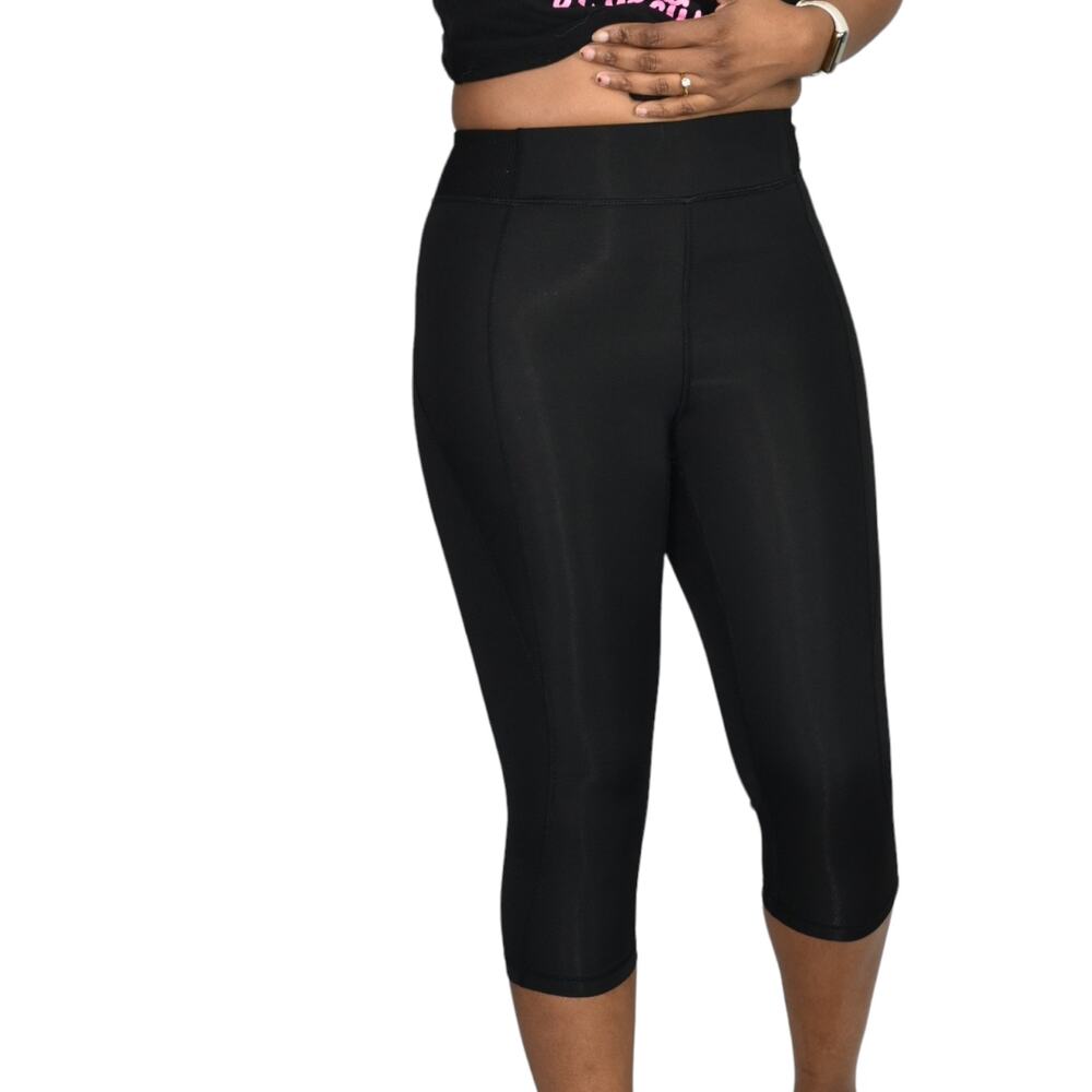 Ivy Park Leggings Black Beyonce High Waist Sculpted Capri Activewear Logo Small - Picture 10 of 13